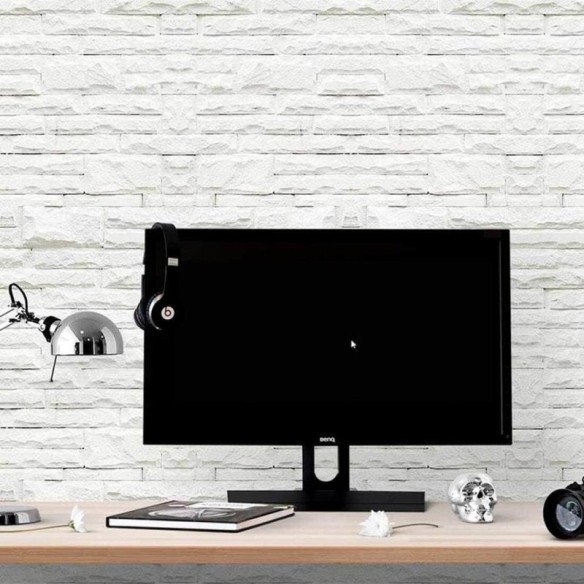 Papel de Parede Adesivo Pedras Branco 0123