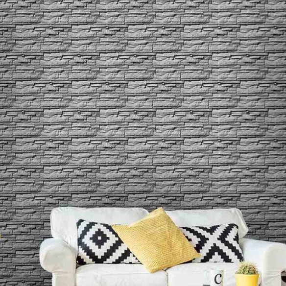 Papel de Parede Adesivo Pedras Cinza 0114