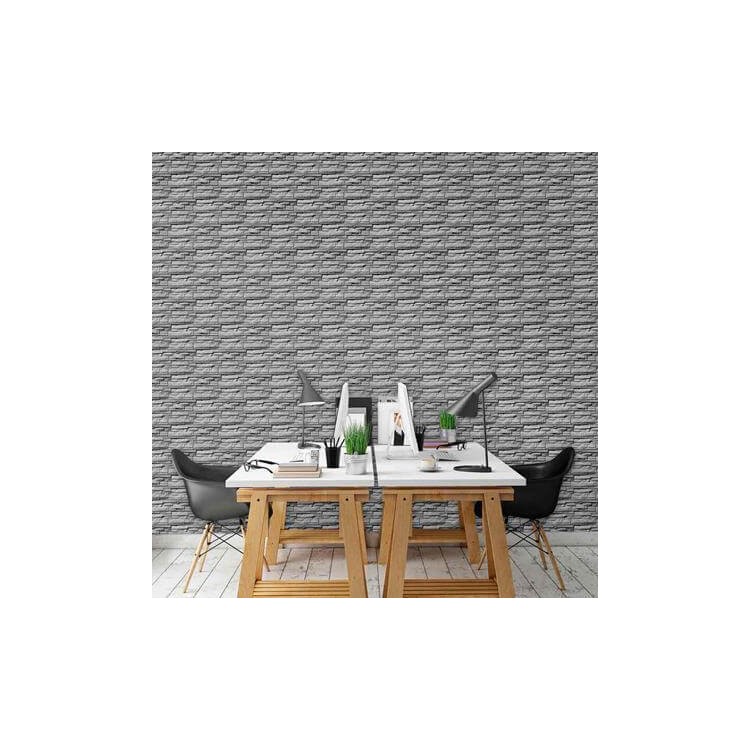 Papel de Parede Adesivo Pedras Cinza 0114