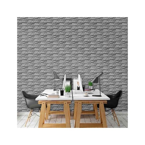 Papel de Parede Adesivo Pedras Cinza 0114