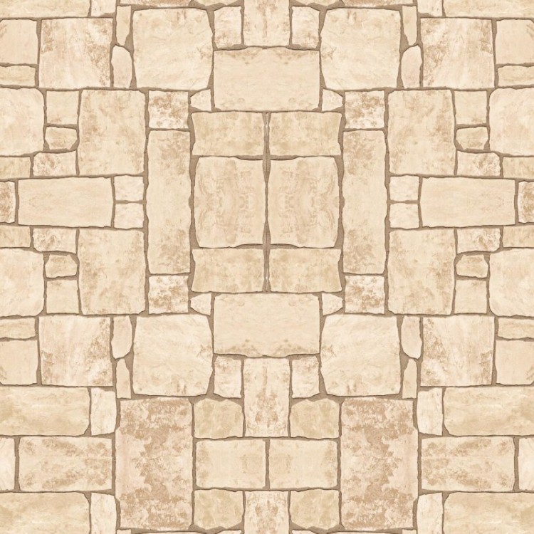 Papel de Parede Adesivo Pedras Mosaico Neutro...