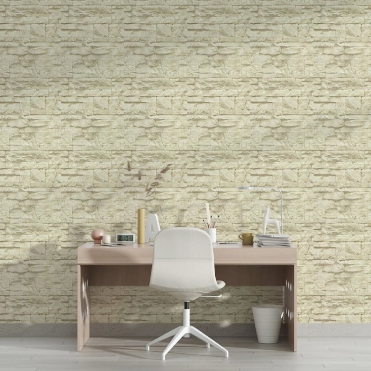 Papel de Parede Adesivo Pedras Off White NP058
