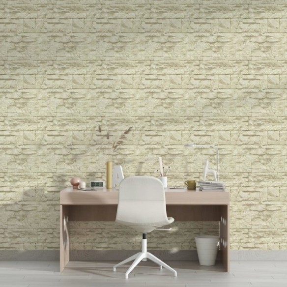 Papel de Parede Adesivo Pedras Off White NP058