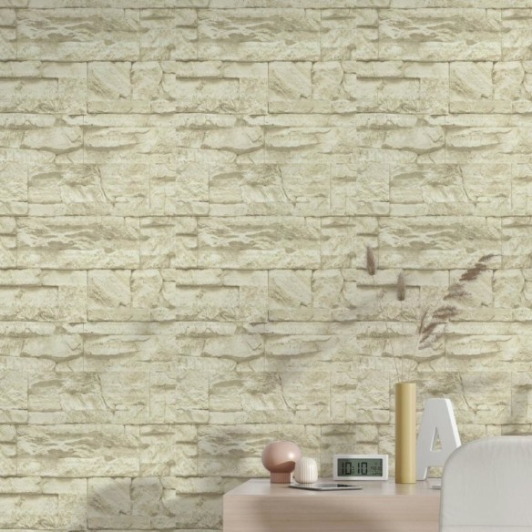 Papel de Parede Adesivo Pedras Off White NP058