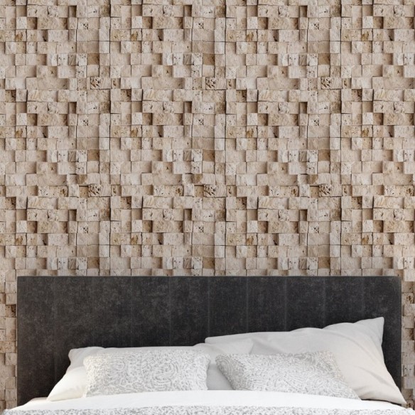 Papel de Parede Adesivo Pedras Quadradas 3D NP048