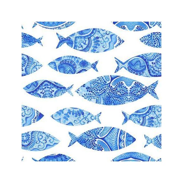 Papel de Parede Adesivo Peixe Azul Pintura 29135741