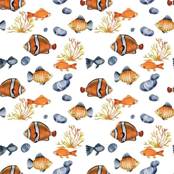 Papel de Parede Adesivo Peixe-palhaço e Pedras N06004