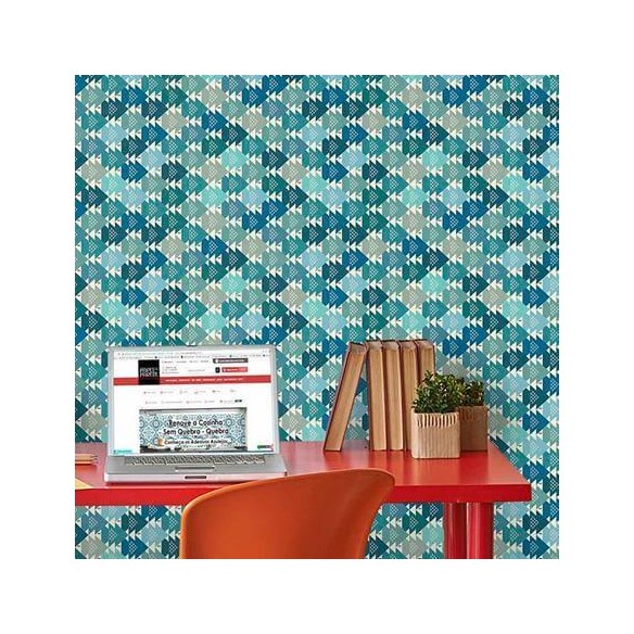 Papel de Parede Adesivo Peixes Geométrico 140973352