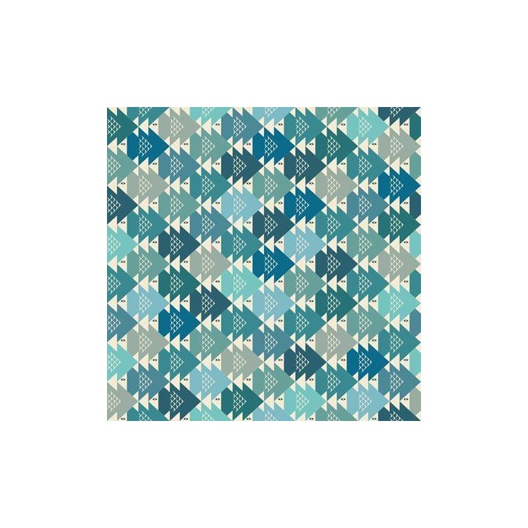 Papel de Parede Adesivo Peixes Geométrico...