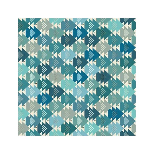 Papel de Parede Adesivo Peixes Geométrico 140973352