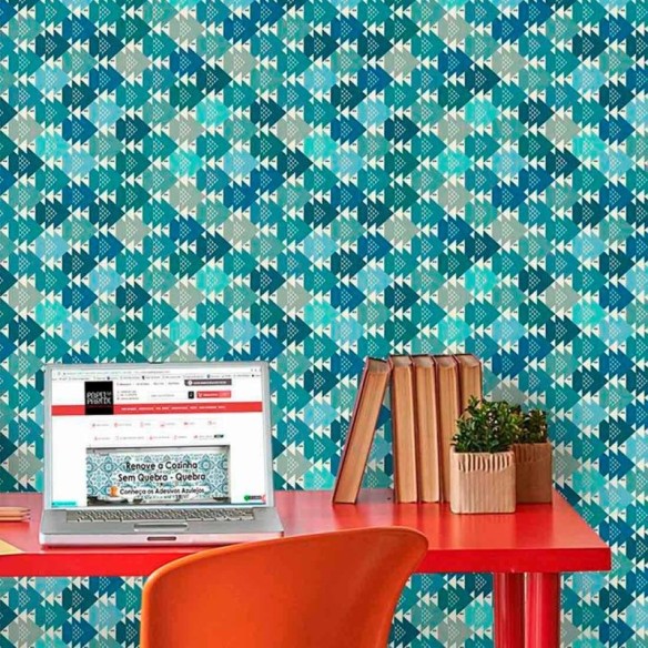 Papel de Parede Adesivo Peixes Geométrico 140973352