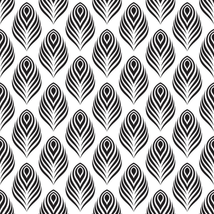 Papel de Parede Adesivo Pena Pavão Preto e...