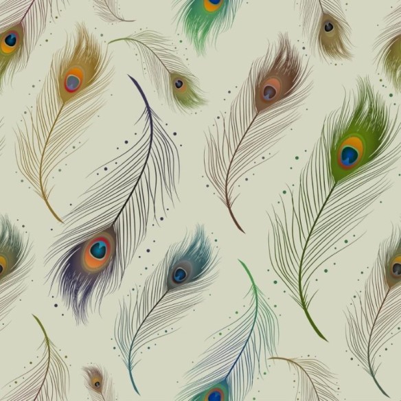 Papel de Parede Adesivo penas de pavão N014047