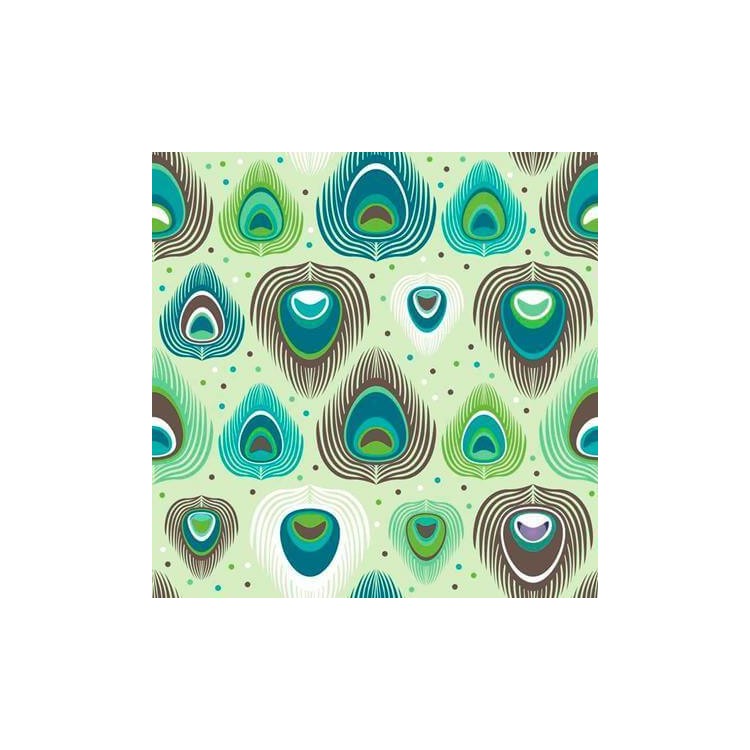 Papel de Parede Adesivo Penas Verde 77489368