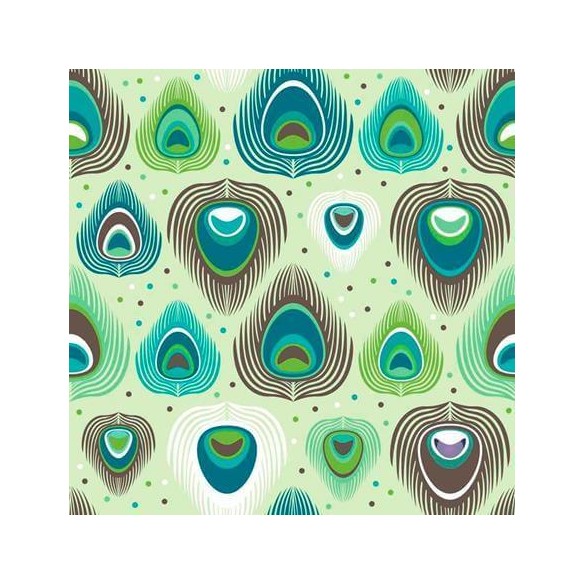 Papel de Parede Adesivo Penas Verde 77489368