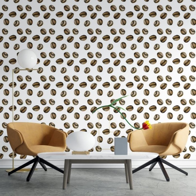 Papel de Parede Adesivo Pequenos grãos de café...