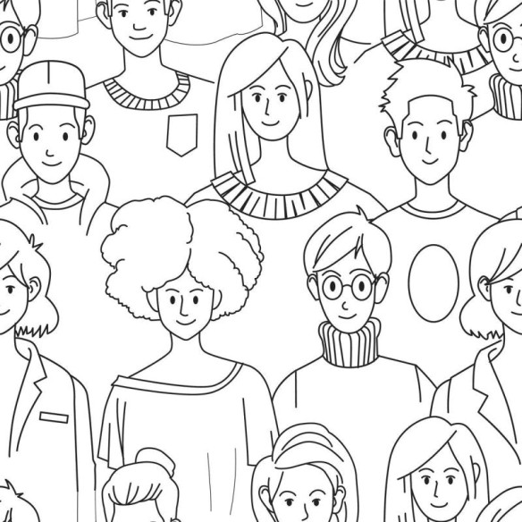 Papel de Parede Adesivo Pessoas para Colorir N05228
