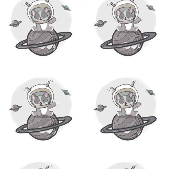 Papel de Parede Adesivo Pet Astronauta Cinza N07044