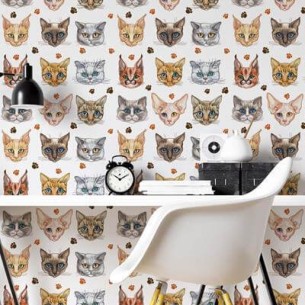 Papel de Parede Adesivo Pet...