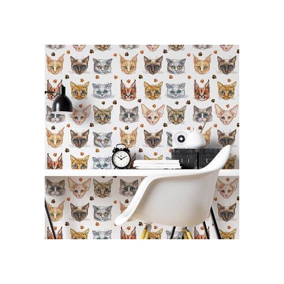Papel de Parede Adesivo Pet Gato N24728