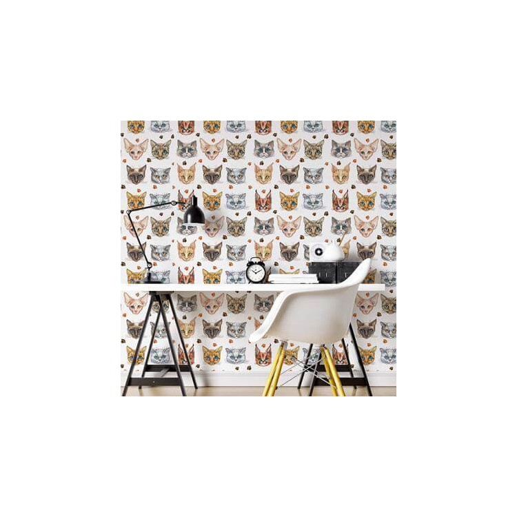 Papel de Parede Adesivo Pet Gato N24728