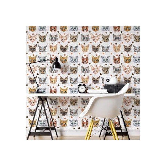 Papel de Parede Adesivo Pet Gato N24728