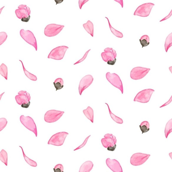 Papel de Parede Adesivo Pétalas Botões de Flores Rosa N06016