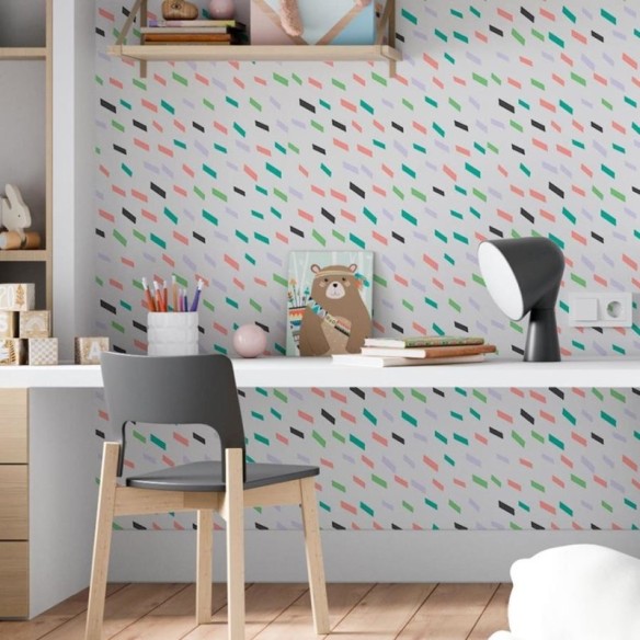 Papel de Parede Adesivo Pinceladas Coloridas N06167