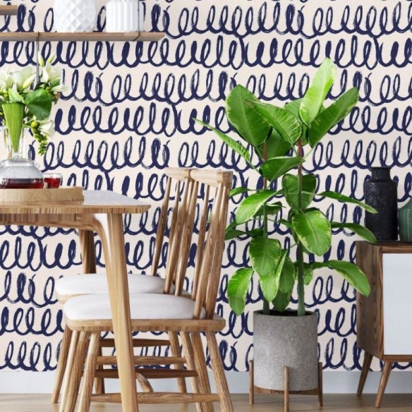 Papel de Parede Adesivo Pinceladas em Aspiral N019089