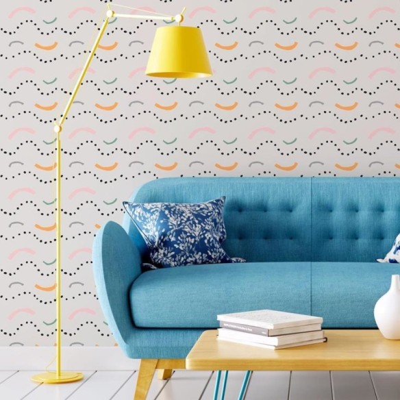Papel de Parede Adesivo Pinceladas em Ondas N06285