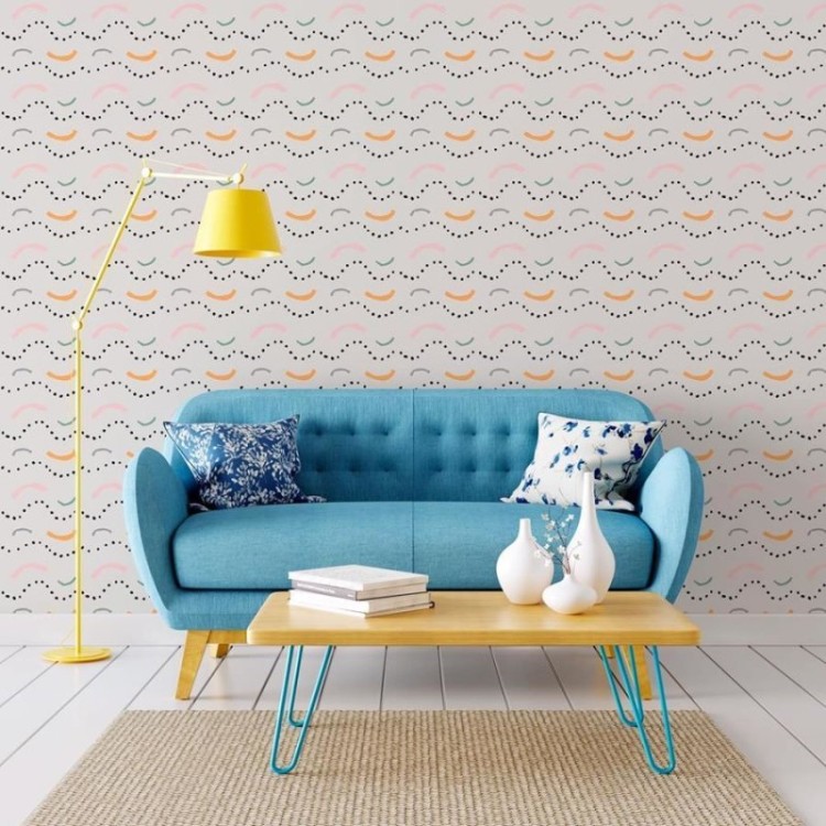 Papel de Parede Adesivo Pinceladas em Ondas N06285