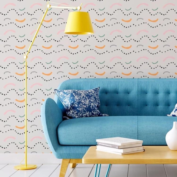 Papel de Parede Adesivo Pinceladas em Ondas N06285