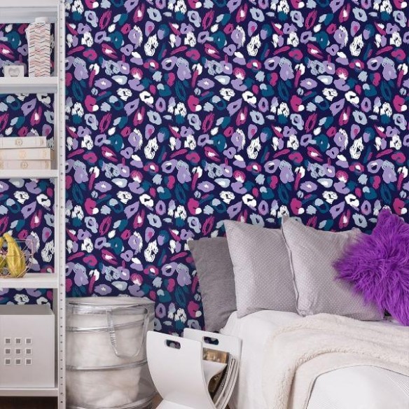 Papel de Parede Adesivo pink roxo azul 352788425