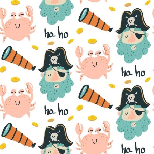 Papel de Parede Adesivo Pirata e Carangueijo N06158
