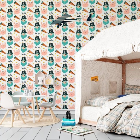 Papel de Parede Adesivo Pirata e Carangueijo N06158