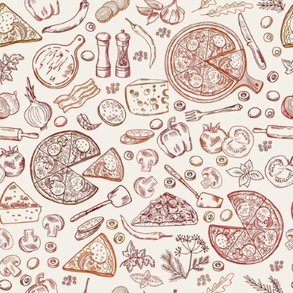 Papel de Parede Adesivo Pizza Classic N013208