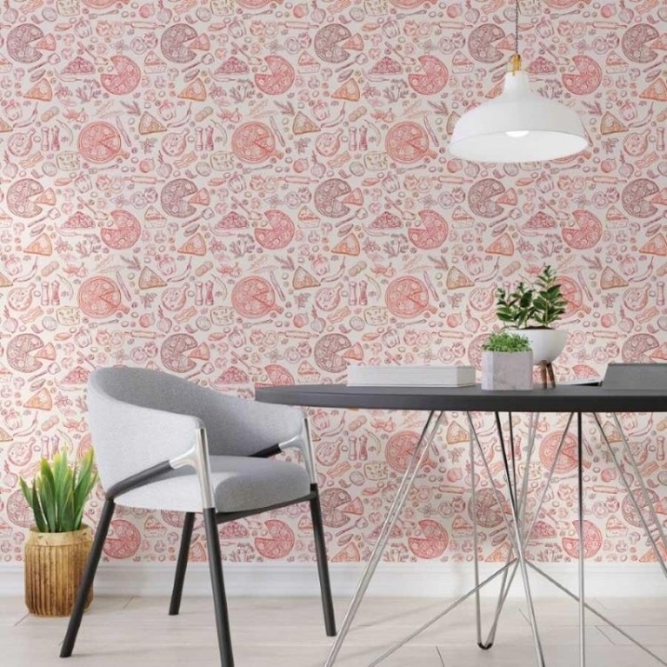 Papel de Parede Adesivo Pizza Classic N013208