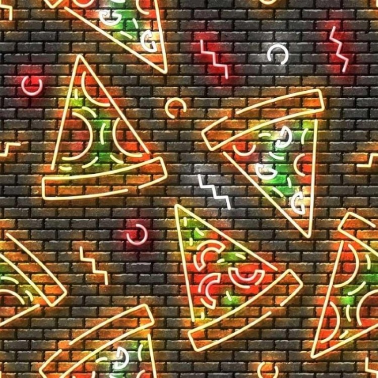 Papel de Parede Adesivo Pizza Neon N013180
