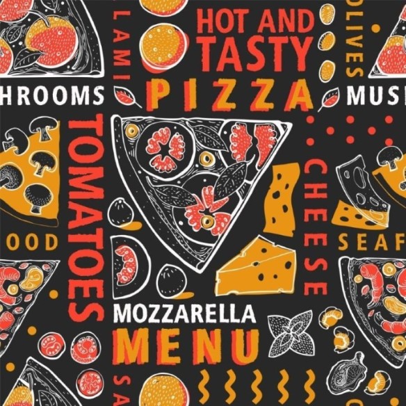 Papel de Parede Adesivo Pizza Sabores N012071
