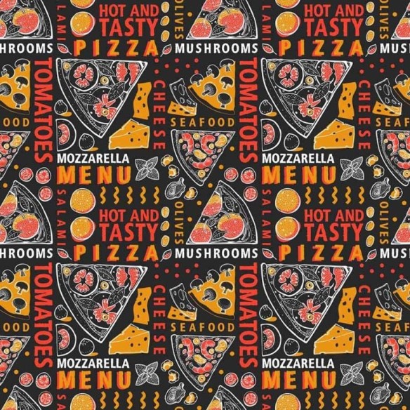 Papel de Parede Adesivo Pizzas e sabores N03053
