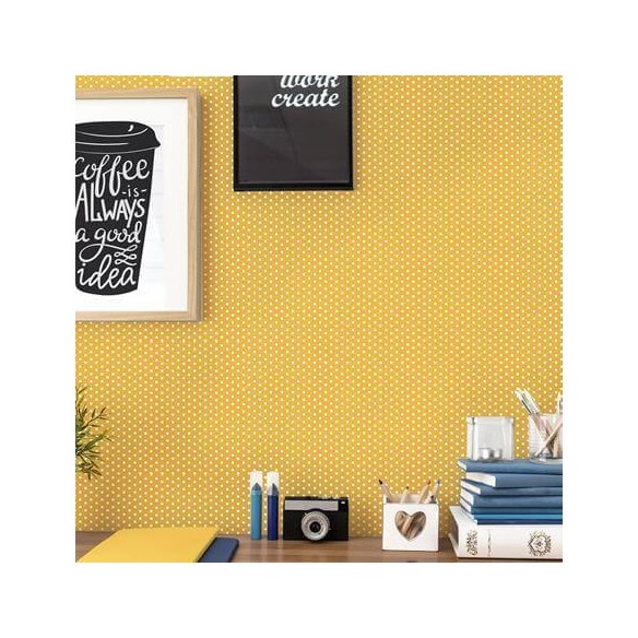 Papel de Parede Adesivo Poá Amarelo 1414338343