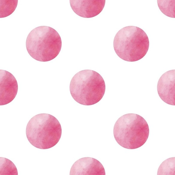 Papel de Parede Adesivo Poá Aquarela Rosa e Branco N06010