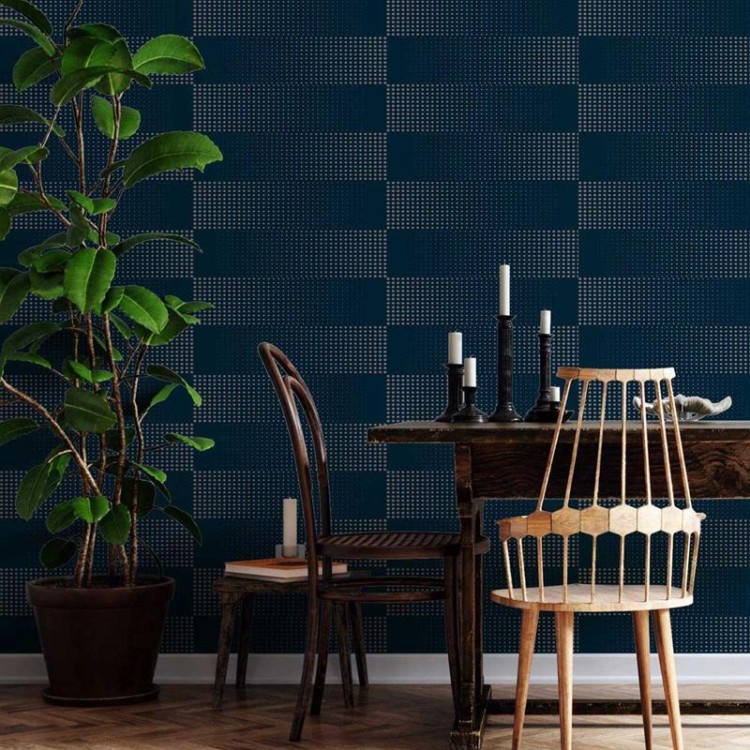 Papel de Parede Adesivo Poá Artístico Azul...