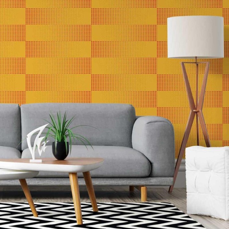 Papel de Parede Adesivo Poá Artístico Laranja...