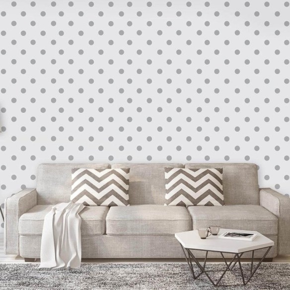 Papel de Parede Adesivo Poá Cinza 758103