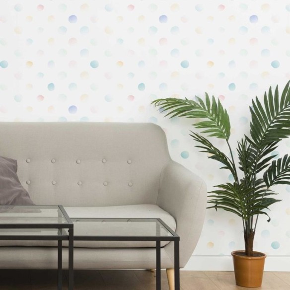 Papel de Parede Adesivo Poá Colorido Degradê N06255