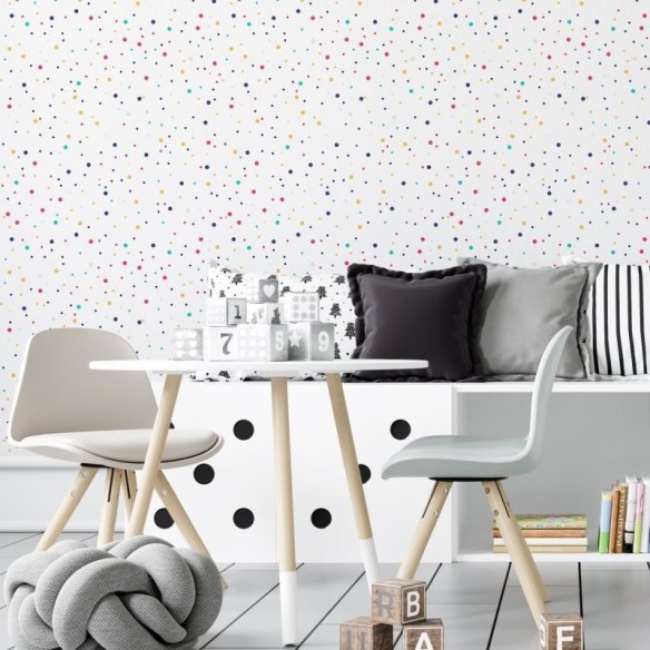 Papel de Parede Adesivo Poá Colorido N04047