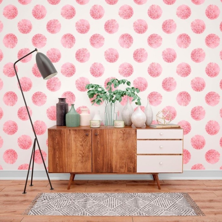 Papel de Parede Adesivo Poá Floral N010155