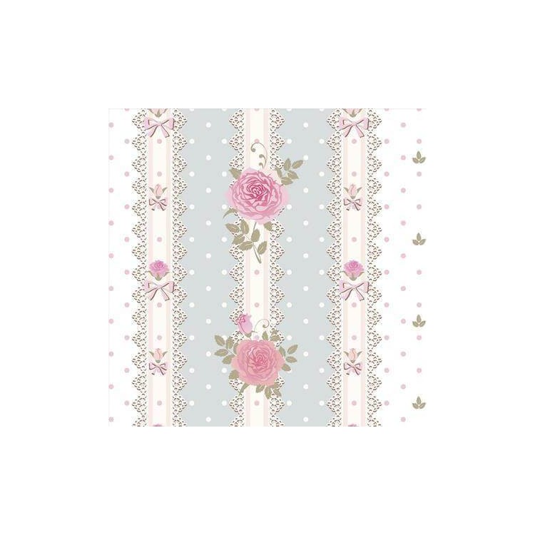 Papel de Parede Adesivo Poá Floral Rosa e Azul...