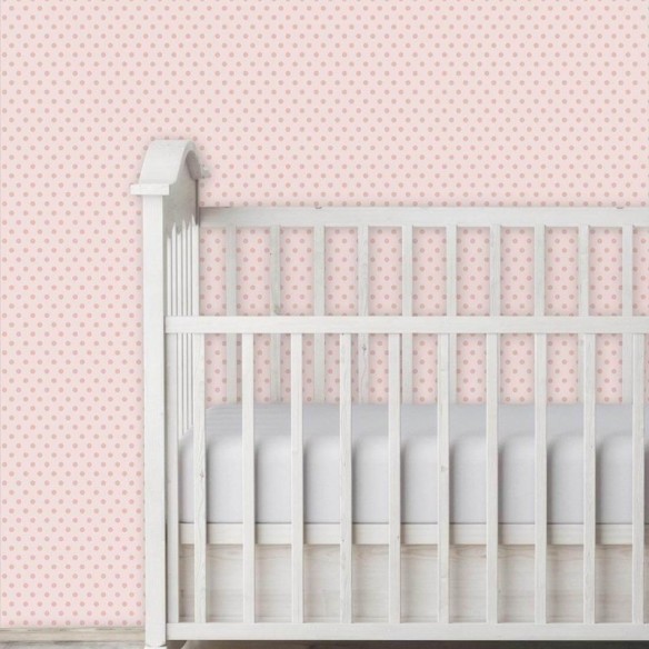 Papel de Parede Adesivo Poá Rosa 1186